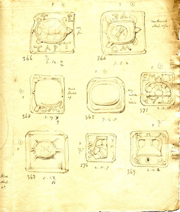 sketches of weights 366, 368, 365, 371, 364, 363, 376, 369